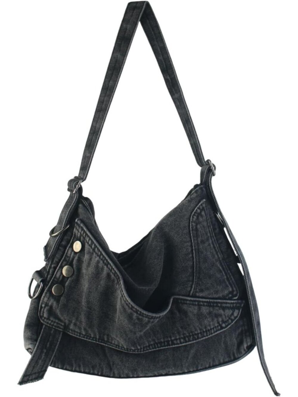 Retro Denim Hobo Bag for Women | Adjustable Strap Large Tote Handbag